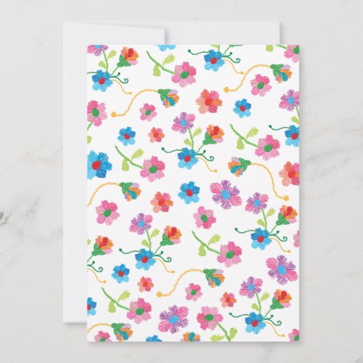 Stickereikunst Hochzeit der Blumen Einladung (Rückseite)