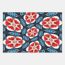 Stickereimuster für die Blume Geschenkpapier Set