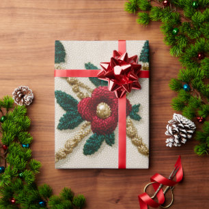 Stickereipapier für Weihnachtsblumen Fest Geschenkpapier