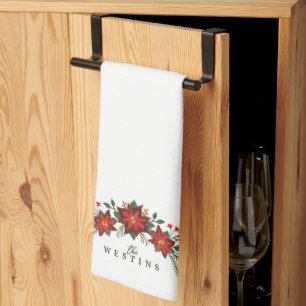 Stickereipoinsettien und heilige Gewohnheiten Geschirrtuch