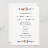 Stickereiprogramm für Florals Hochzeit Programm (Vorne/Hinten)