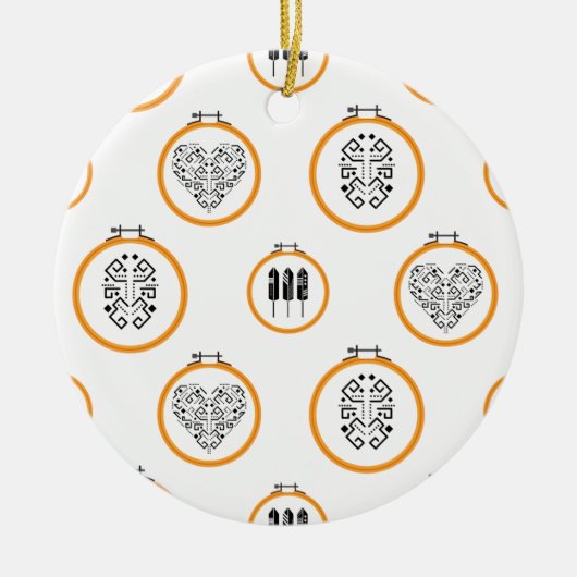 Stickereirahmen für Needlepoint Keramik Ornament (Vorne)