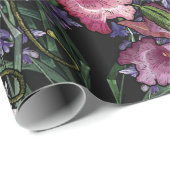 Stickereiskull und rosa orchid-Blume Geschenkpapier (Rolleneckpunkt)