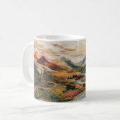 Stickereistickerei Design der Landschaft. Kaffeetasse (Vorderseite Links)