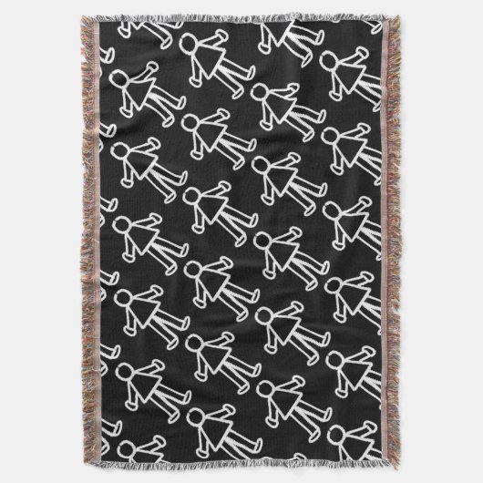 Stickereizeichen des Strichmännchens | Niedlich Mi Decke (Vorderseite Vertikal)