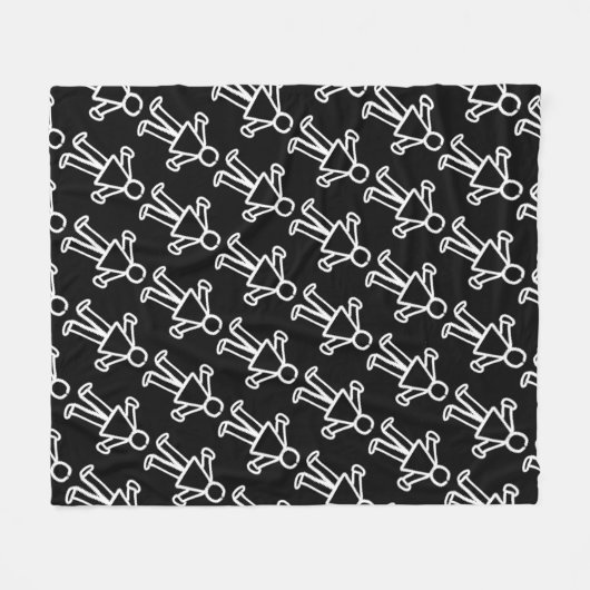 Stickereizeichen des Strichmännchens | Niedlich Mi Fleecedecke (Vorderseite (Horizontal))