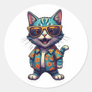 Stickerkatze Runder Aufkleber