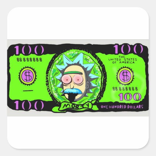 STICKERRICK UND MORD QUADRATISCHER AUFKLEBER (Vorderseite)