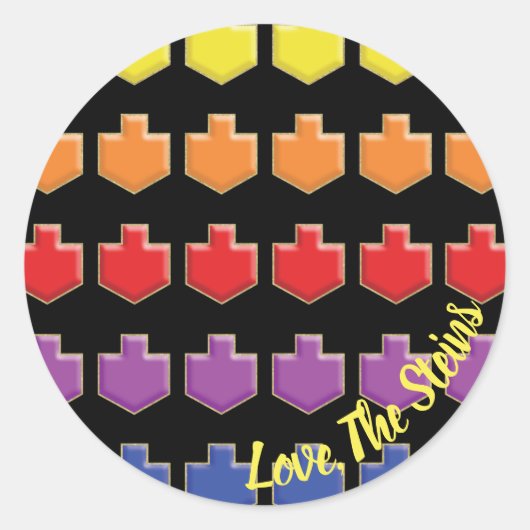 Stickers "3D Dreidels" Happy Chanukah (Vorderseite)