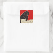 STICKERS Art Deco Schwarz-weiße Katzen auf Rot (Tasche)
