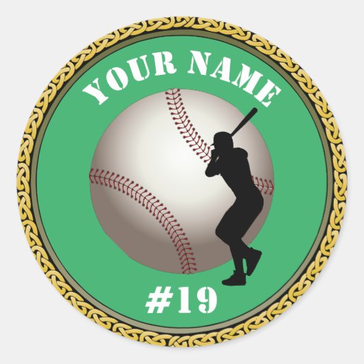 Stickers Baseball - Name und Nummer hinzufügen (Vorderseite)