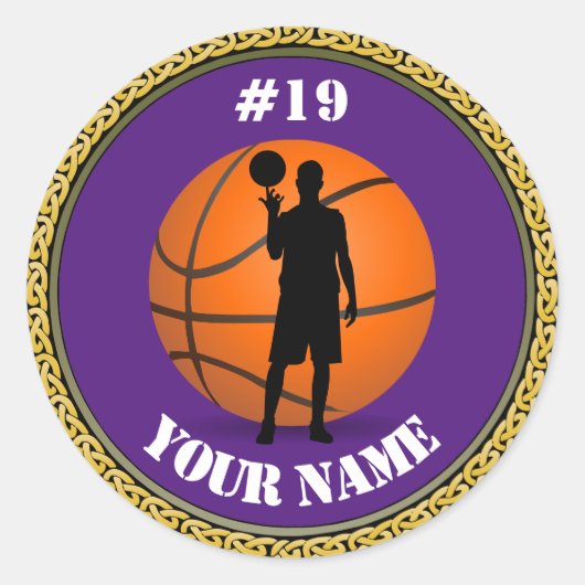 Stickers Basketball Player - Name und Nummer hinzu (Vorderseite)