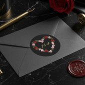 Stickers Block Rose Heart Wedding Initial