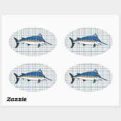 Stickers - Blue Marlin auf Kariert (Blatt)