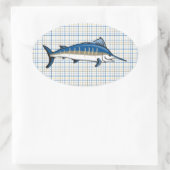 Stickers - Blue Marlin auf Kariert (Tasche)