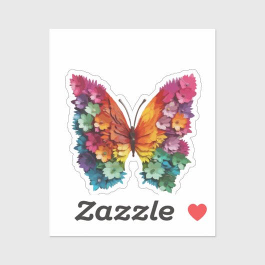 STICKERS Butterfly Flowery Aufkleber (Blatt)
