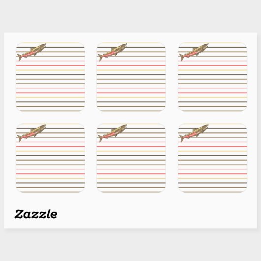 Stickers - Chinook Lachs auf Streifen (Blatt)