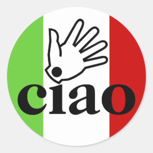 Stickers ciao mit// hand wave Letter Umschlag Aufk