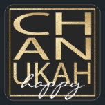 Stickers Colorful Chanukah Gold Square<br><div class="desc">"Chanukah Happy/Gold" Stickers Square. Viel Spaß mit diesen Aufklebern wie Tortenpfropfen, Geschenketiketten, Taschenschließungen oder was auch immer Ihre Feierlichkeiten sind! Die Hintergrundfarbe kann geändert werden, indem eine andere Farbe als die Farbpalette ausgewählt wird. Personalisieren Sie diese, indem Sie Text löschen, "glücklich" und Ihre eigenen Wörter hinzufügen, indem Sie Ihren bevorzugten...</div>