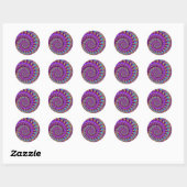 Stickers - Crazy Fraktal Lila terquoise gelb (Blatt)
