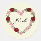 Stickers Cream Rose Heart Wedding Initial (Vorderseite)
