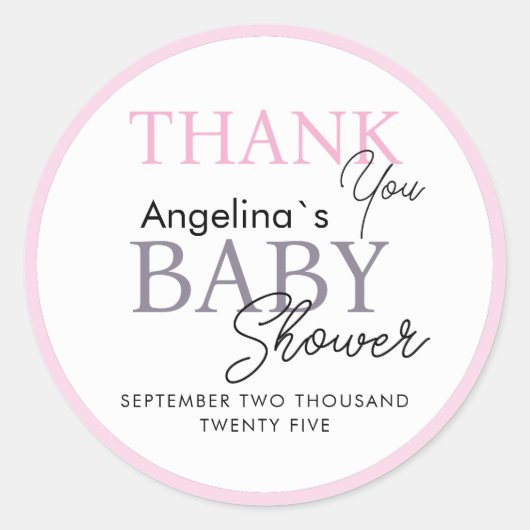 Stickers danken dir für die Babydusche. (Vorderseite)