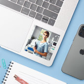 Stickers designen Krankenschwester Tag Aufkleber (Laptop mit iPhone)