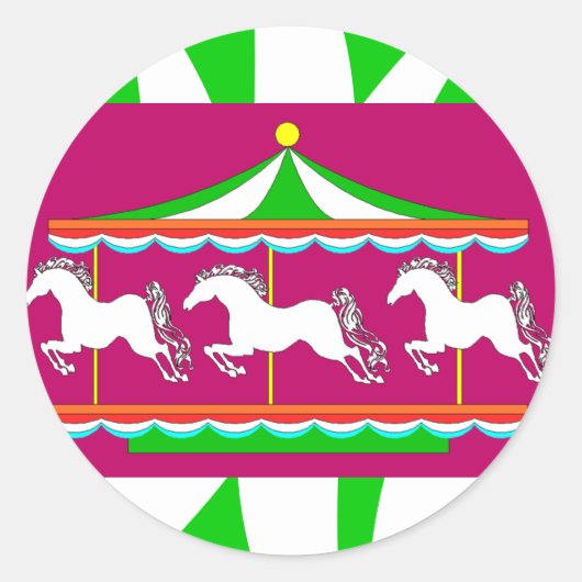 STICKERS farbenfrohe Karussell Merry-Go-Round Pfer (Vorderseite)