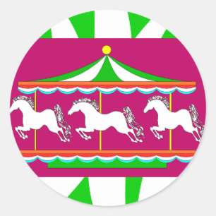 STICKERS farbenfrohe Karussell Merry-Go-Round Pfer