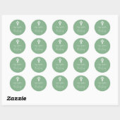 Stickers floral Cross Christening Sage Green (Blatt)