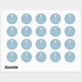 Stickers Floral Cross Christening Sky Blue (Blatt)