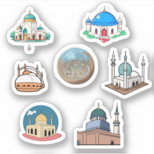 Stickers für Moschee-Cartoon Aufkleber