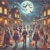 Stickers gestalten Halloween-Trick oder -Behandlun Aufkleber (Vorderseite)