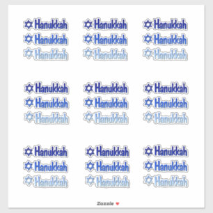 Stickers Hanukkah Blue Custom Cut Vinyl Aufkleber
