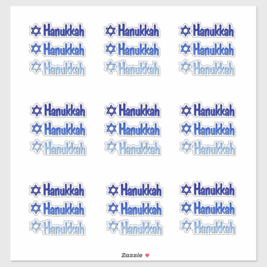 Stickers Hanukkah Blue Custom Cut Vinyl Aufkleber (Blatt)
