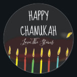 Stickers "Happy Chanukah" Menorah Candles<br><div class="desc">Hanukkah/Holiday Aufkleber, personalisieren. Happy Chanukah Menorah Kerzen. Wählen Sie aus 1 1/2" und 3" Aufklebern. Personalisieren Sie, indem Sie Text mit Ihrer eigenen Nachricht löschen und ersetzen. Wählen Sie Ihre Lieblings-Schriftart-Größe, Stil und Farbe. Danke, dass du angehalten und eingekauft hast! Ihr Geschäft ist sehr geschätzt! Happy Hanukka! Form: Klassischer Round...</div>
