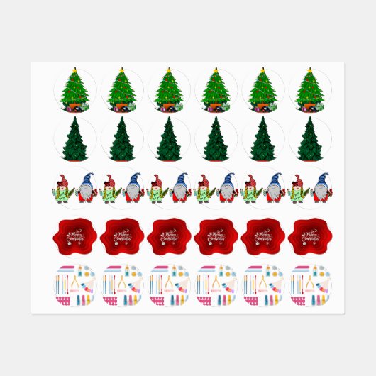 Stickers happy Christmas light Etiketten (Blatt)