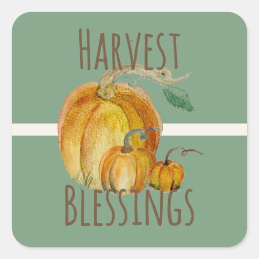 Stickers: Harvest Blessings Quadratischer Aufkleber (Vorderseite)