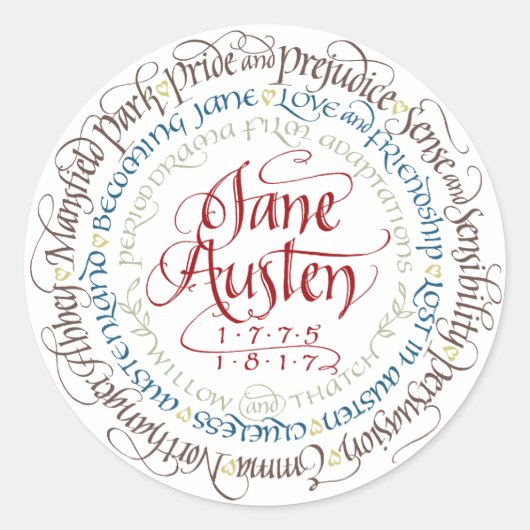 Stickers - Jane Austen Periodendrama-Anpassungen (Vorderseite)