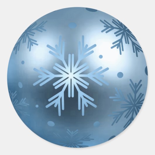 Stickers - Marine Blue Snowflake Ornament (Vorderseite)
