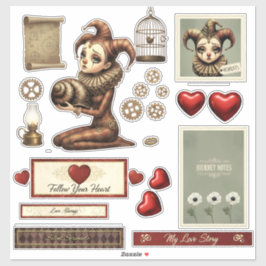 Stickers - Melancholy Harlequin Aufkleber