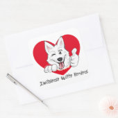 Stickers met Zwitserse Witte Herder Thumb Up (Umschlag)