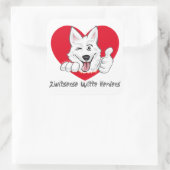 Stickers met Zwitserse Witte Herder Thumb Up (Tasche)
