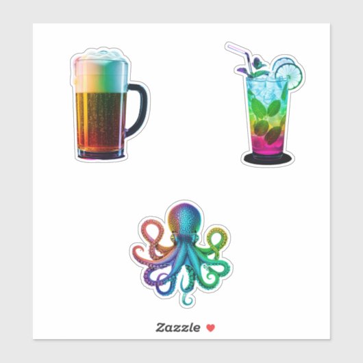 Stickers Neon Rainbow Aufkleber (Blatt)