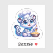 Stickers Niedlich Kawaii Snow Leopard Französische Aufkleber (Blatt)