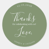 Stickers Of Wedding Thanks Couple Quote Dark Green (Vorderseite)