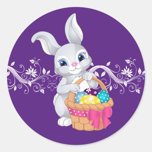 Stickers-Ostersonne Runder Aufkleber (Vorderseite)