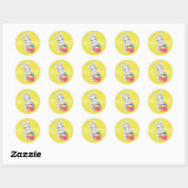 Stickers-Ostersonne Runder Aufkleber (Blatt)