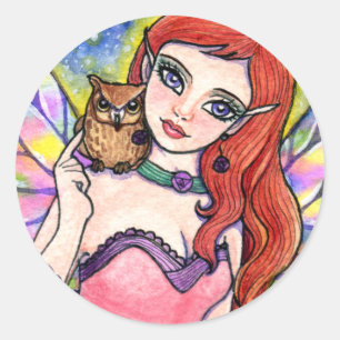 Stickers Owl Bird Fairy Fantasy von Ann Howard