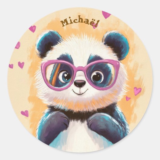 Stickers Panda Valentinstag Kinder Schule (Vorderseite)